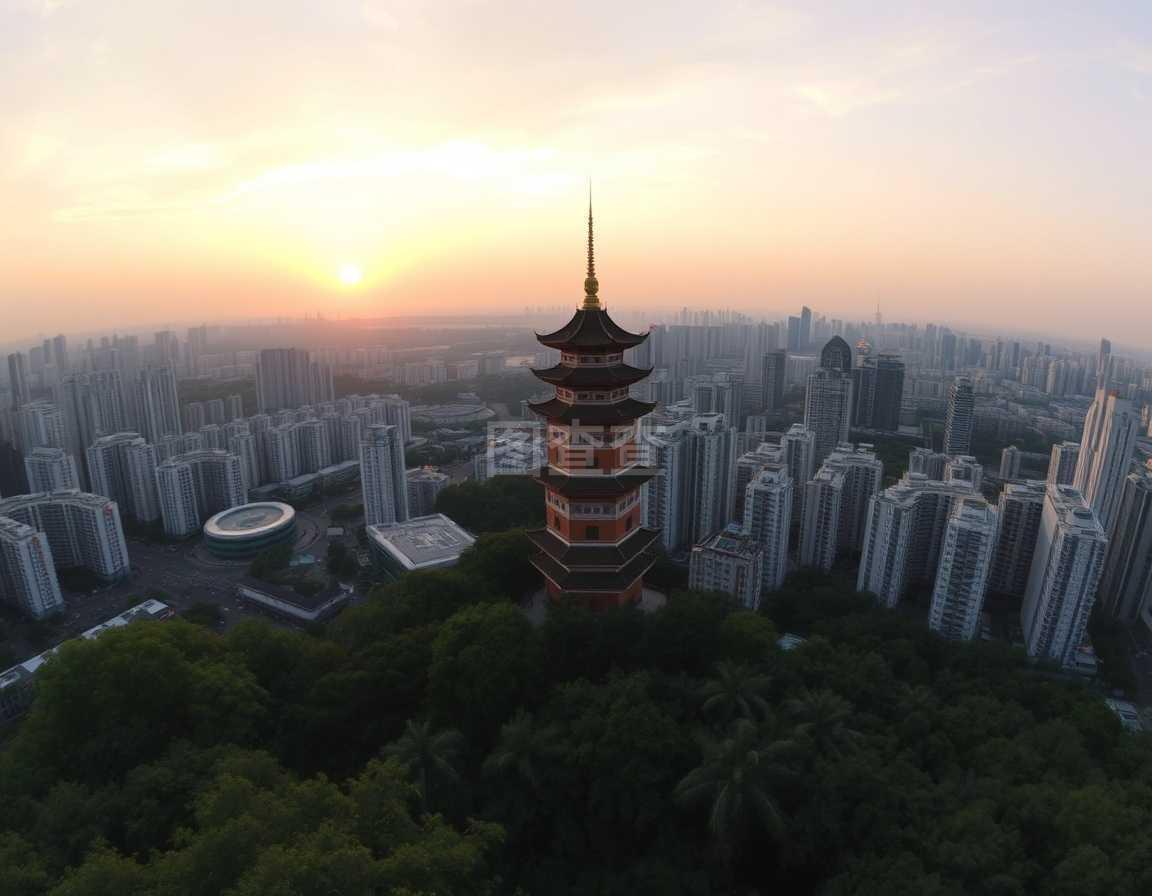 武汉黄鹤楼晚霞
