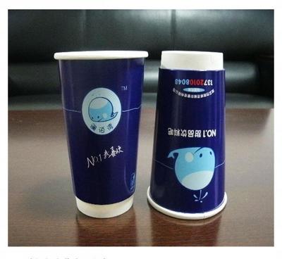 【纸杯定做格尔木奶茶连锁用16A专版蓝泊湾中空奶茶杯 一次性有】价格_厂家_图片 -